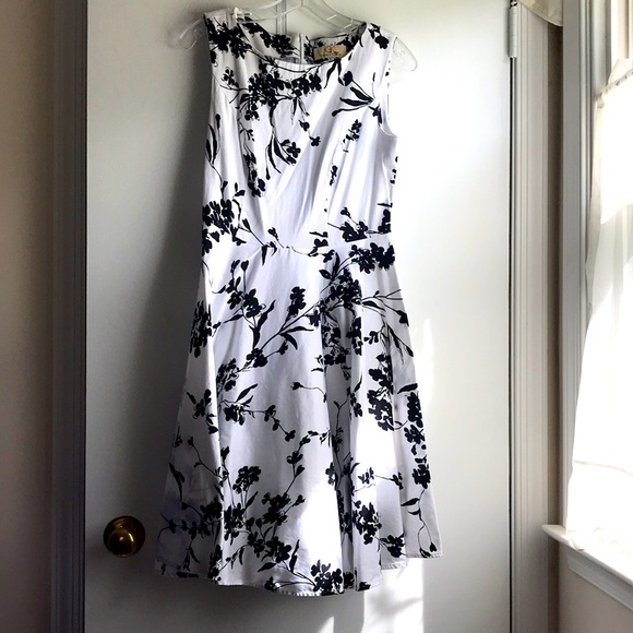 Grace Karin A line Flare Floral Dress B&W size Lar - Picture 2 of 7